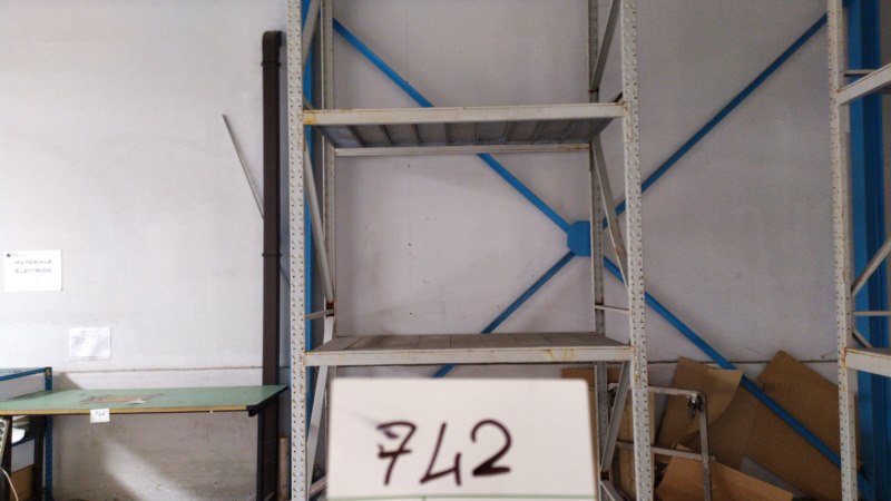 STRUTTURE RACK PER MAGAZZINO, IN FERRO, COMPOSTE DA TRE RIPIANI 100X200X420 (Fallimenti)